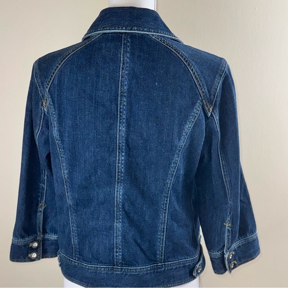 Chico’s Women Jacket Medium Denim Jewel Buttons - Picture 2 of 6